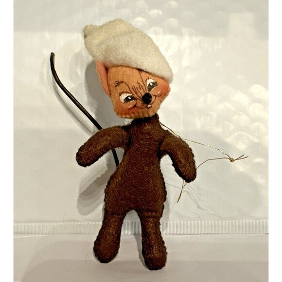 Annalee Christmas Mouse With Hat Felt Hanging Ornament 5" Posable Vintage 2001 - Picture 4 of 9